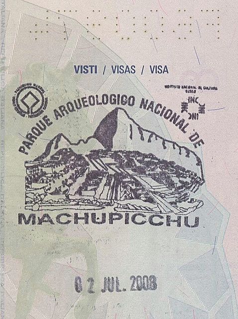 Machu Picchu Passport Stamp